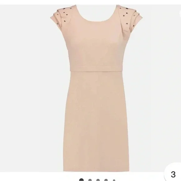Maje pink blush diamante Rosita shift dress - Picture 2 of 11
